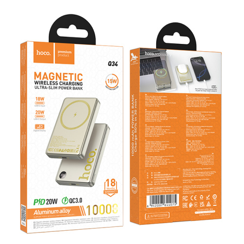 Пзу hoco q34 10000mah (pd20w) золотистый