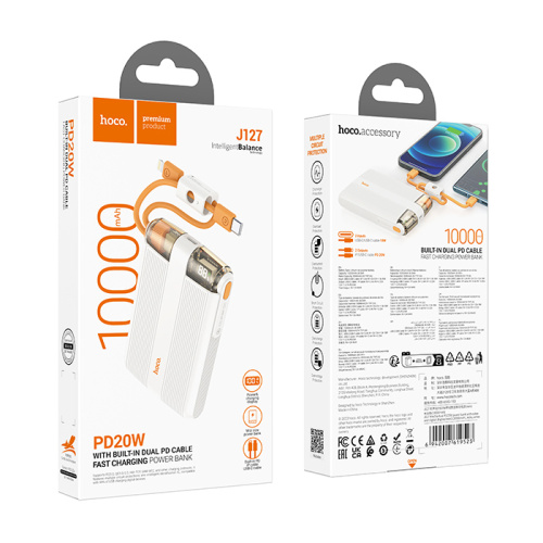 Пзу hoco j127 10000mah (20w) белый