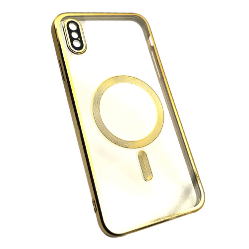 Чехол силикон magnetic iphone x/xs золотой