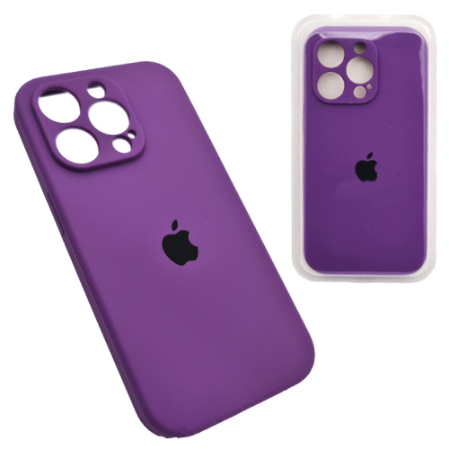 Чехол-силикон silicone case аналог (cam.protec) для iphone 14 pro фиолетовый