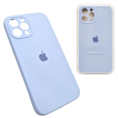 Чехол-силикон silicone case аналог (cam.protec) для iphone 12 pro max светло-голубой