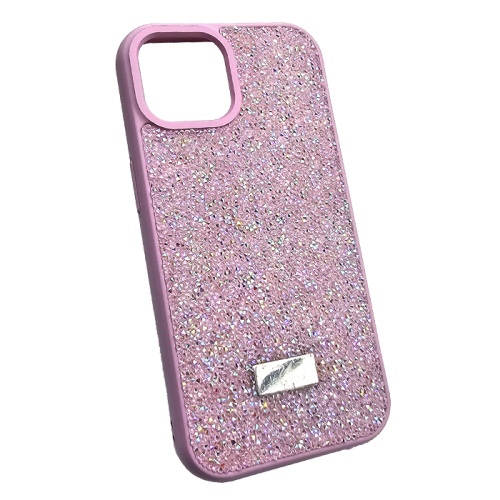 Чехол-крышка swarovski стразы для iphone 13/14 розовый