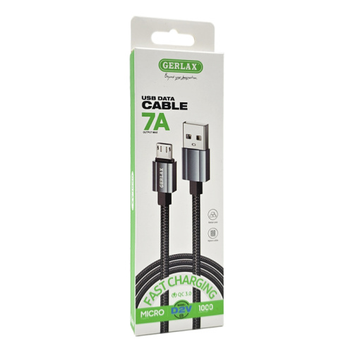 Кабель usb gerlax d2v micro 7a/1m черный