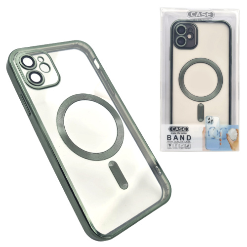 Чехол силикон case make life better magnetic для iphone 11 зеленый