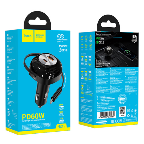 Азу hoco nz15 usb/c pd30w/qc3.0) черная