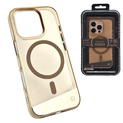 Чехол-крышка kajsa aluminium trans-shield full pc для iphone 16 pro light gold