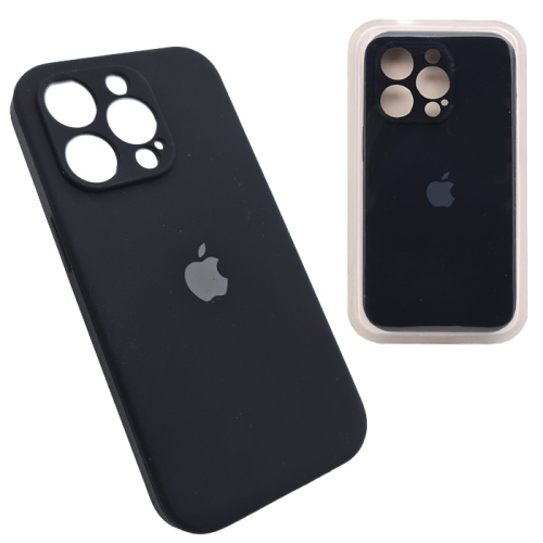 Чехол-силикон silicone case аналог (cam.protec) для iphone 13 pro max черный