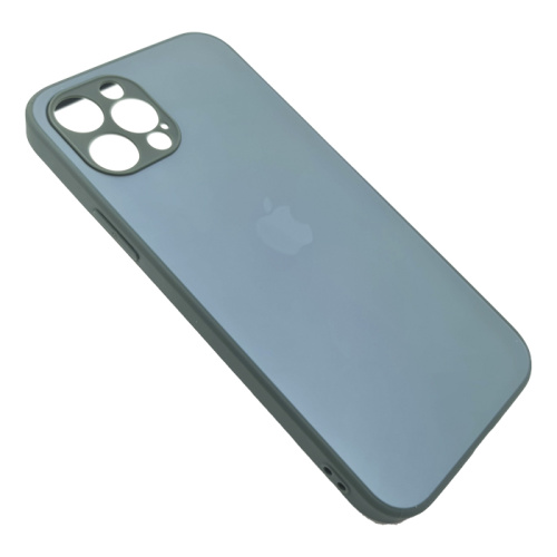 Чехол-силикон silicone case стекло (cam.protec) для iphone 12 pro (6.1) темно-зеленый