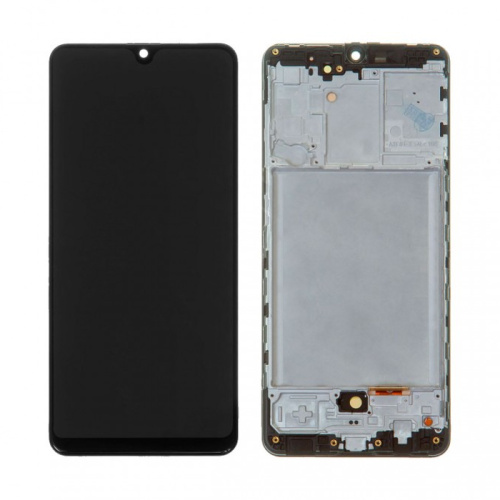 Дисплей с тачскрином oled для Samsung a31 (a315) черный с рамкой