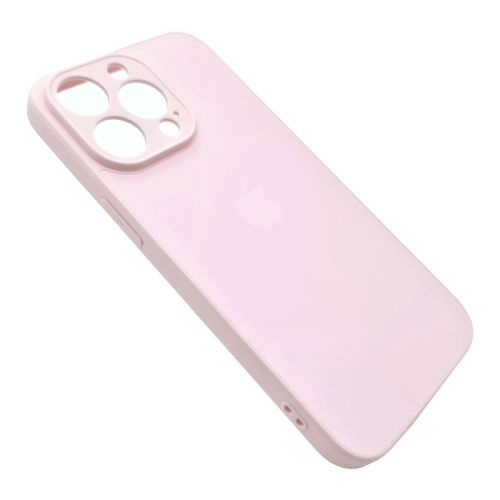 Чехол-силикон silicone case стекло (cam.protec) для iphone 13 pro (6.1) розовый