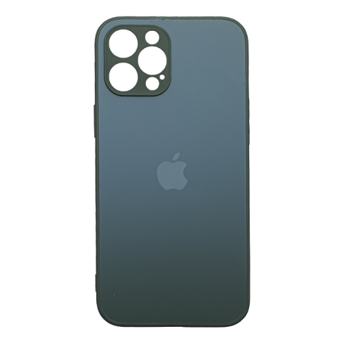 Чехол-силикон silicone case стекло (cam.protec) для iphone 12 pro max (6.7) темно-зеленый