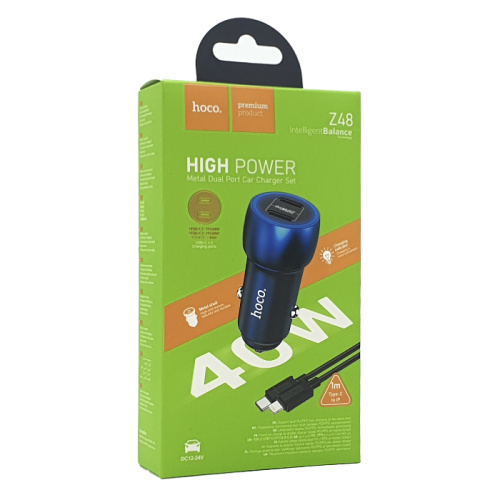 Азу hoco z48 type-c на lightning (2pd/40w) синий