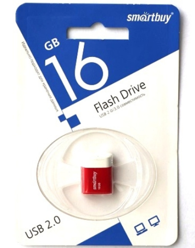16gb usb smartbuy lara красно-белая