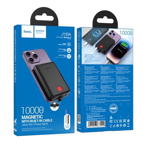 Пзу hoco j133a 10000mah lightning (20w) черный