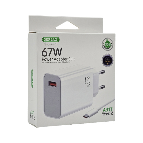 Сзу gerlax a31t type-c (usb/67w) белое
