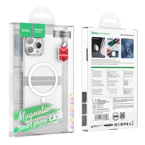 Чехол-силикон hoco magnetic protective iphone 13pro max (6.7) белый