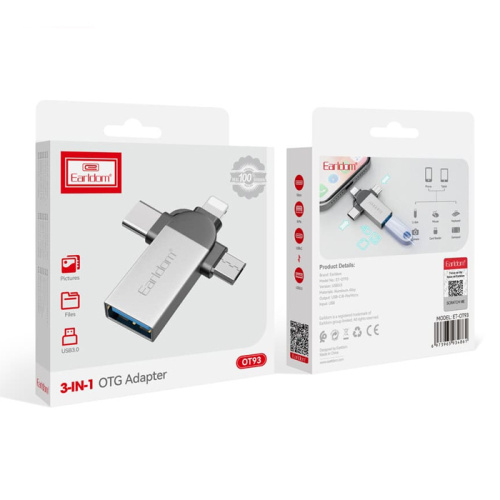Otg earldom et-ot93 usb/l/c/m серый