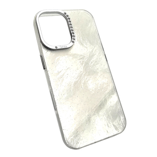 Чехол-крышка marble для iphone 16 серебристый