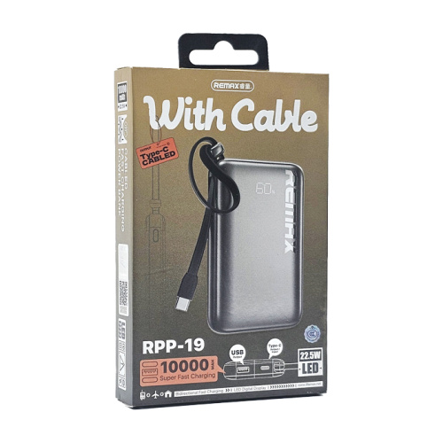 Пзу remax rpp-19  22.5w 10000mah светло-серебристый