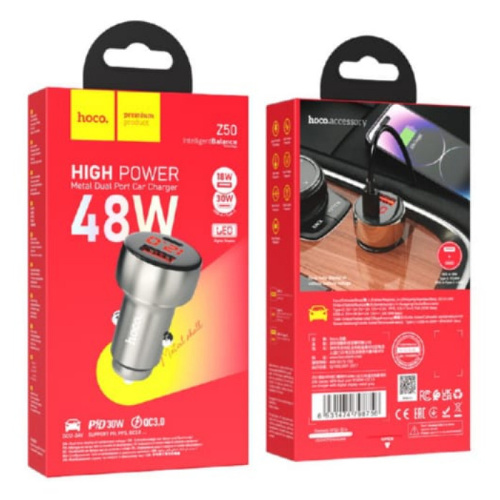 Азу hoco z50 (pd30w/qc3.0) серый