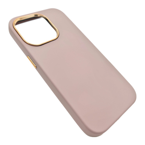 Чехол-крышка leather case для iphone 14 pro пудровый