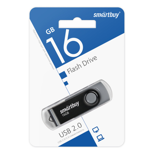 16gb usb smartbuy twist черная