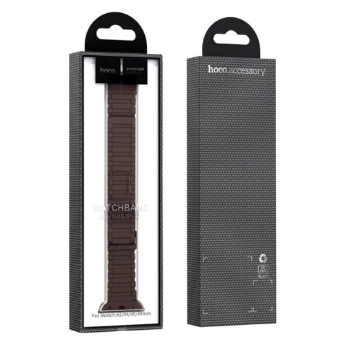 Ремешок hoco watchband wa06 flexible series магнитный силиконовый (42/44/45/49мм) темно-коричневый