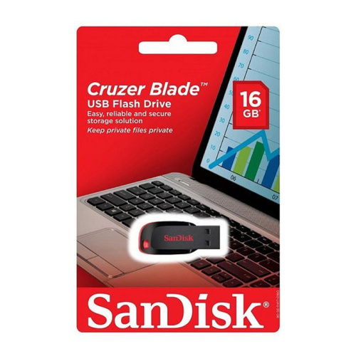 16gb (3.0) usb sandisk cz50 cruzer blade черный