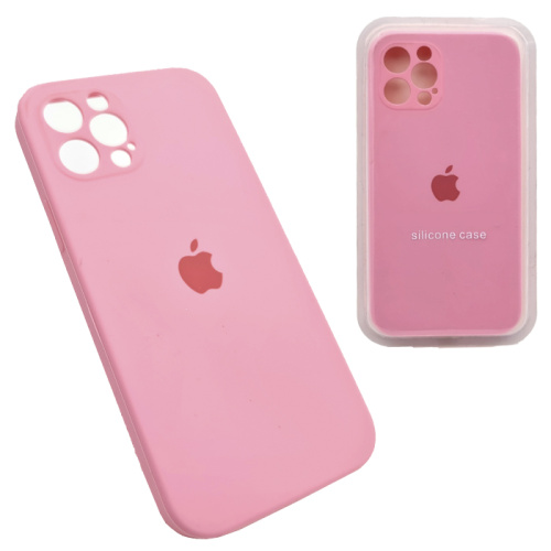 Чехол-силикон silicone case аналог (cam.protec) для iphone 12 pro светло-розовый