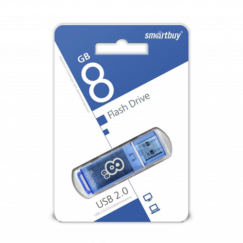 8gb usb smartbuy glossy синяя