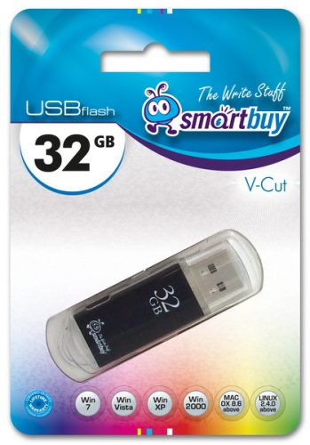 Usb 32gb* smartbuy v-cut черная