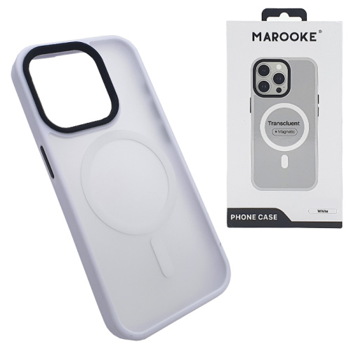Чехол-крышка marooke transcluent magnetic для iphone 15 pro max white