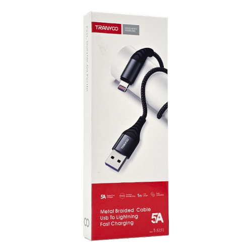 Кабель tranyoo t-s15l u/l 5a/1m черный