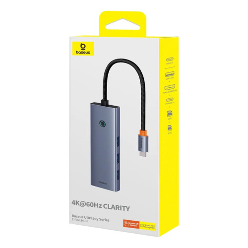 Hub-адаптер baseus 1c/3usb/hdmi/sd/tf серый (b00052803811-00)