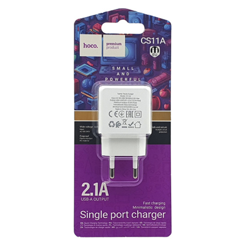 Сзу hoco cs11a (usb/2.1a) белое