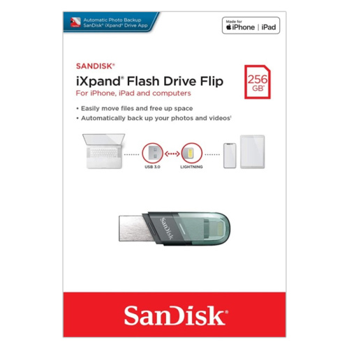256gb (3.1) usb sandisk ixpand flash drive flip серая