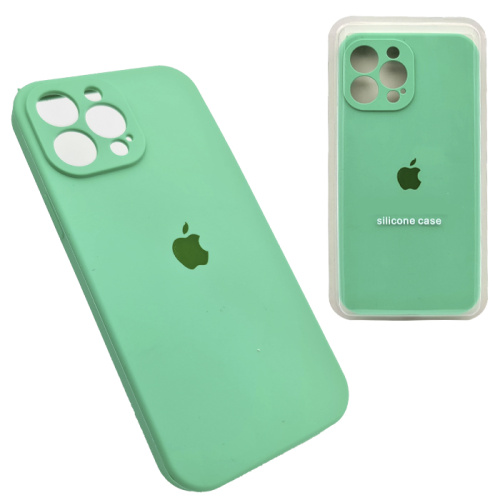 Чехол-силикон silicone case аналог (cam.protec) для iphone 13 pro зеленый