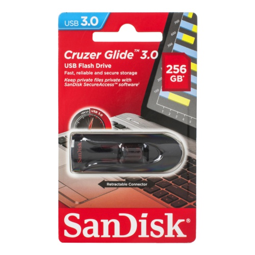 256gb (3.0) usb sandisk cz600 cruzer glide черный