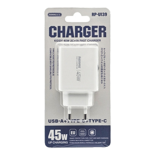 Сзу remax rp-u139 (usb\c\c)) 45w белый