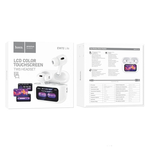 Hoco tws ew72 lite с экраном белые