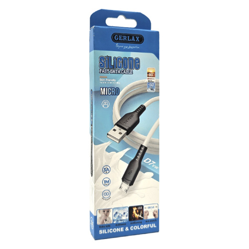 Кабель usb gerlax d7v micro 3a/1m белый