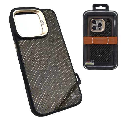 Чехол-крышка kajsa carbon fiber для iphone 16 pro gold