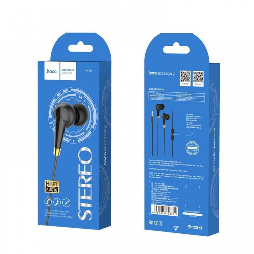 H/f (3.5mm) hoco m58 с микрофоном черный