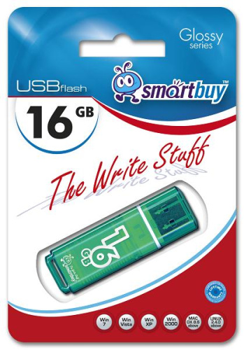 16gb usb smartbuy glossy series зеленая