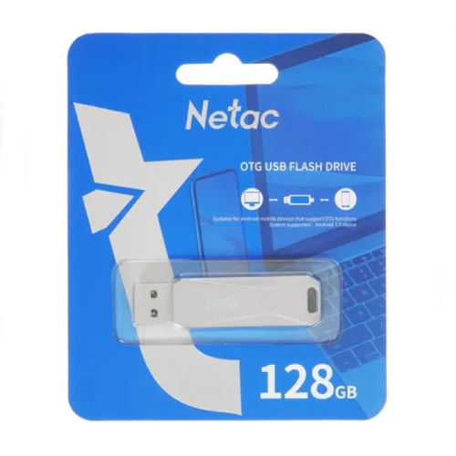 128gb (3.0) usb netac u782c серебристая