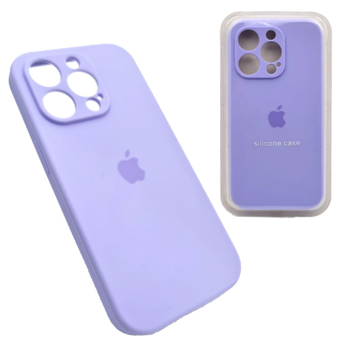 Чехол-силикон silicone case аналог (cam.protec) для iphone 14 pro сиреневый