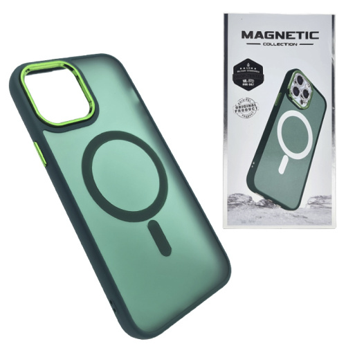 Чехол крышка magnetic collection mil-std для iphone 13 pro max зеленый