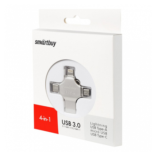 128gb (3.0) usb/l/c/m smartbuy mc15 серебристая