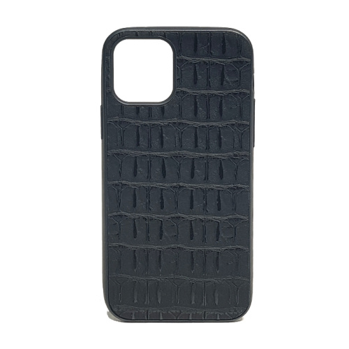 Чехол-силикон croco для iphone 12 (6,1) черный 