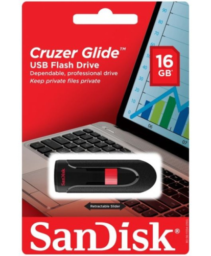 16gb usb sandisk cruzer glide cz600 черная